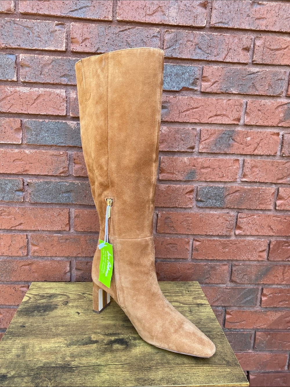 NWT Sam Edelman Tan Suede Knee-High Boots 8
